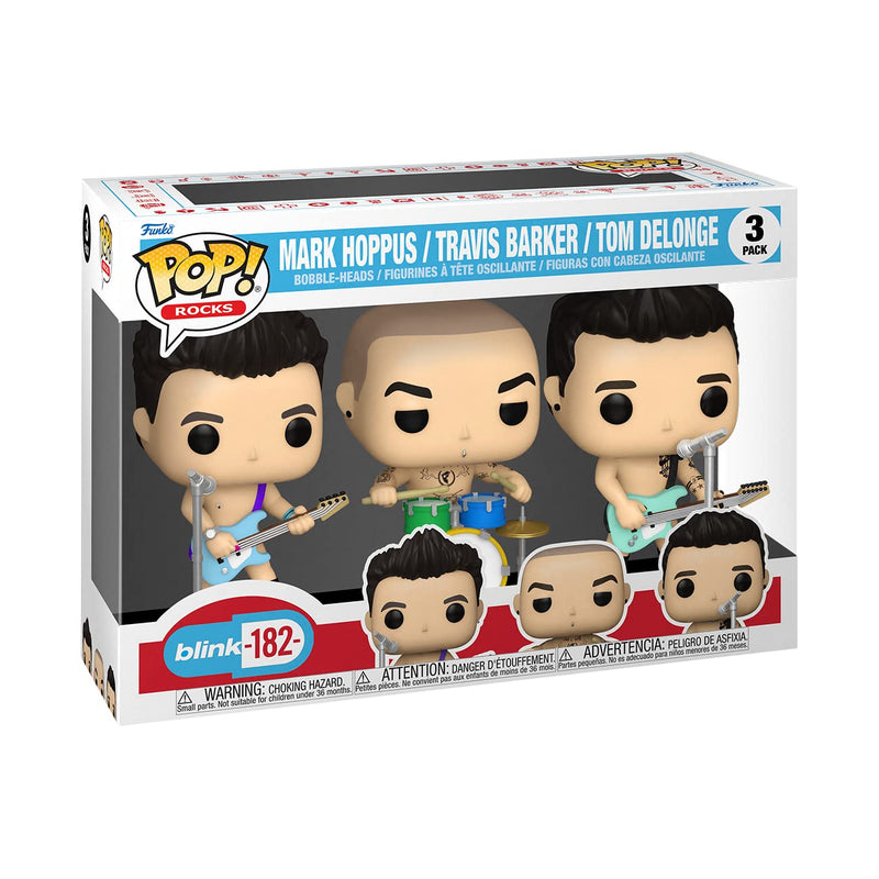 Funko Pop! Rocks: Blink 182 - 3 Pack Tom DeLonge, Mark Hoppus, Travis Barker - Blink-182 - Collectable Vinyl Figure - Gift Idea - Official Merchandise - Toys for Kids & Adults - Music Fans