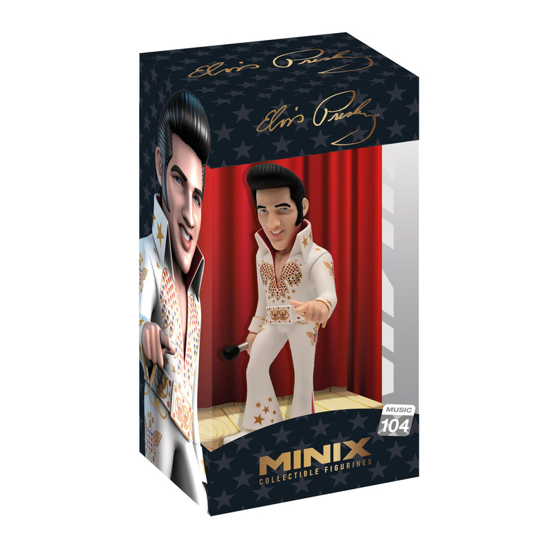 MINIX Bandai Elvis Presley with White suit Model | Collectable Elvis Presley Figure | Bandai Elvis Toys Range | Collect Your Favourite Elvis Figures | Elvis Presley Merchandise