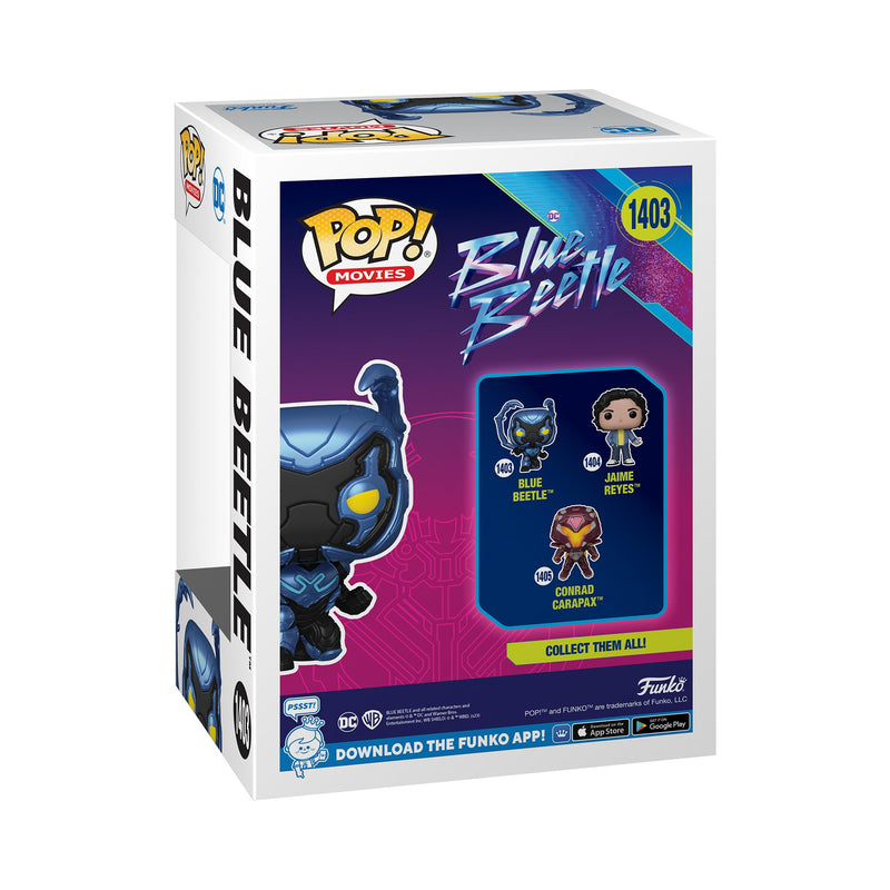 Funko POP! Movies: DC - Blue Beetle - Blue Beetle - 1/6 Odds for Rare Chase Variant - Collectable Vinyl Figure - Gift Idea - Official Merchandise - Toys for Kids & Adults - Movies Fans