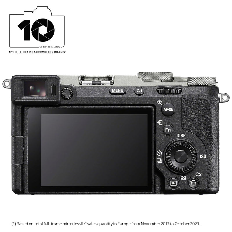 Sony Alpha 7CII | Full-Frame Mirrorless Camera (compact, 33MP, real-time autofocus, 10 fps, 4K movie recording, vari-angle touch screen), Silver