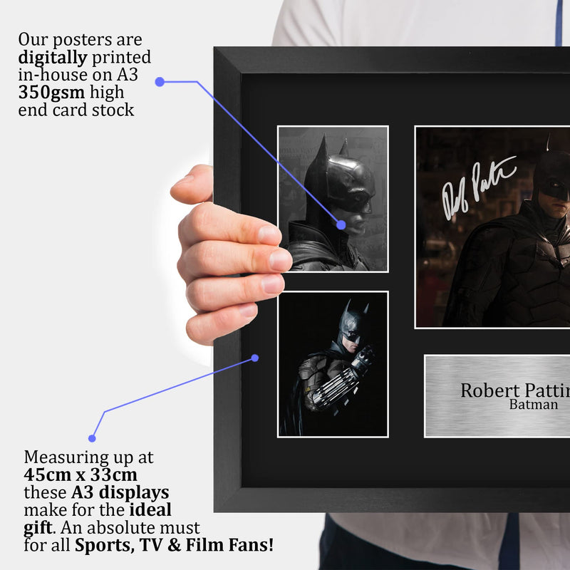 HWC Trading FR A3 Robert Pattinson Batman Joker Gifts Printed Signed Autograph Picture Display for Movie Memorabilia Fans - A3 Framed