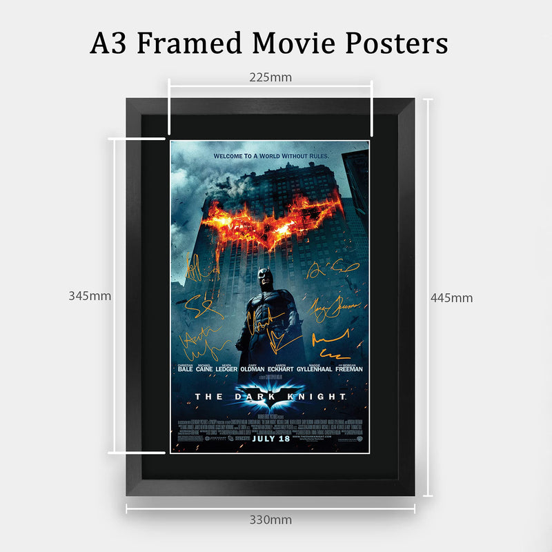 HWC Trading A3 FR The Dark Knight Christian Bale Gifts Printed Poster Signed Autograph Picture for Movie Memorabilia Fans - A3 Framed