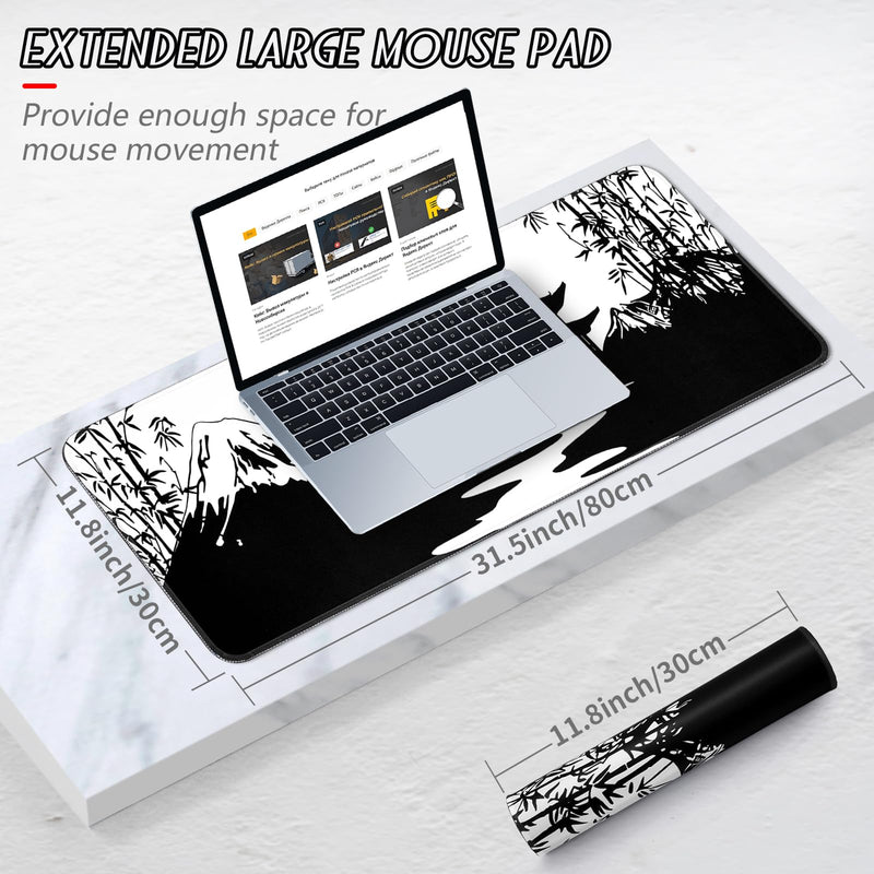 YUWLDD Mouse Pad Gaming Large Desk Pad (31.5 x 11.8 x0.12 inch) Washable Large Mouse Mat, Japanese Mouse Pad with Anti-Slip Rubber Base, Extended Mouse Pad for Office & Home.