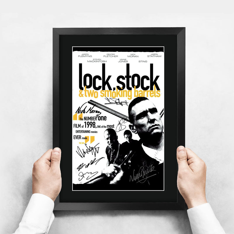 HWC Trading FR A3 Lock Stock Jason Statham, Vinnie Jones Gifts Printed Poster Signed Autograph Picture for Movie Memorabilia Fans - A3 Framed