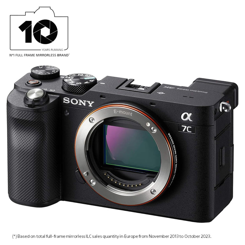 Sony Alpha 7 C | Full-frame Mirrorless Interchangeable Lens Camera (Compact and Lightweight, Real-time Autofocus System, 24.2 Megapixels, 5-Axis Stabilisation System, Large Battery Capacity) - Black