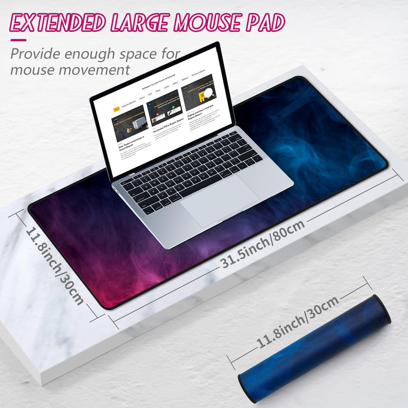 YUWLDD Mouse Pad Gaming Large Desk Pad (31.5 x 11.8 x0.12 inch) Washable Mouse Pad Laptop Desk Mat, Japanese Mouse Pad with Anti-Slip Rubber Base, Extended Mouse Pad for Office & Home.