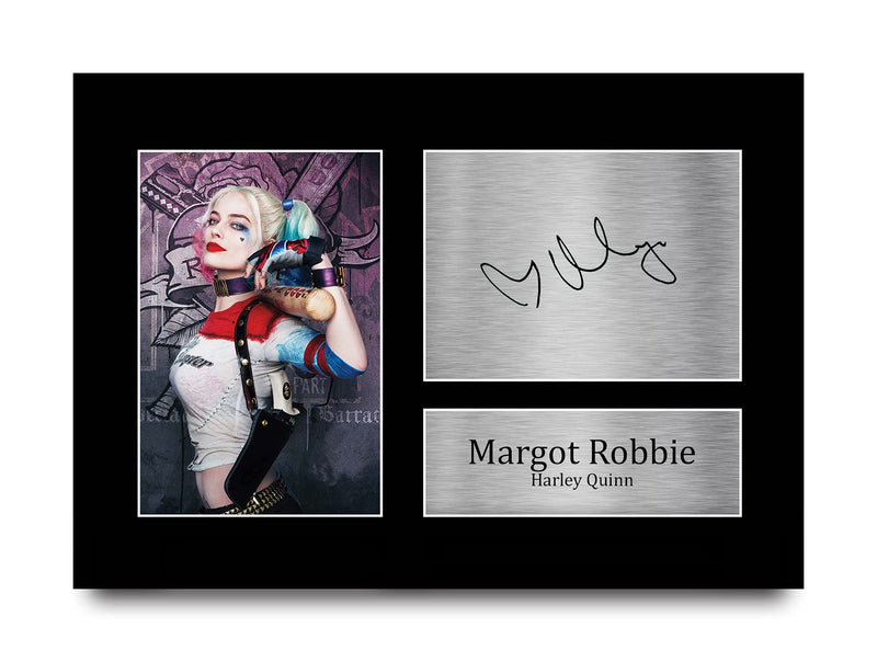 HWC Trading A4 Margot Robbie Suicide Squad Harley Quinn Presents Printed Signed Autograph Picture for Movie Memorabilia Fans - A4