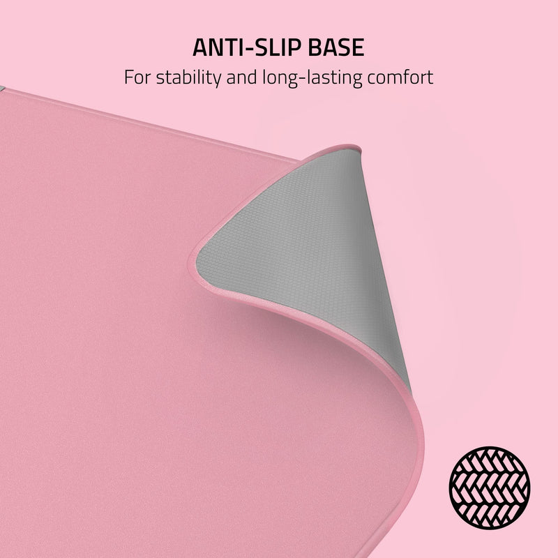 Razer Strider - Hybrid Mouse Mat with a Soft Base and Smooth Glide (Hybrid Soft/Hard Mat, Anti-slip Base, Anti-fraying Stitched Edges, Water-resistant) L | Quartz Pink