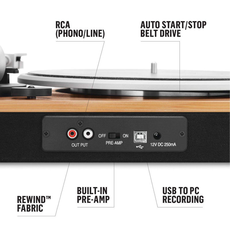 House of Marley Stir It Up Wireless Bluetooth Record Player - Sustainably Crafted Vinyl Player, Recycled Materials, Bluetooth Turntable, Superior Sound