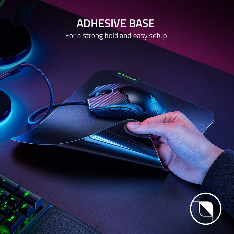 Razer Sphex V3 - Ultra-Thin Gaming Mouse Mat (Ultra Thin 0.4mm Design, Tough Polycarbonate Build, Adhesive Base) Small