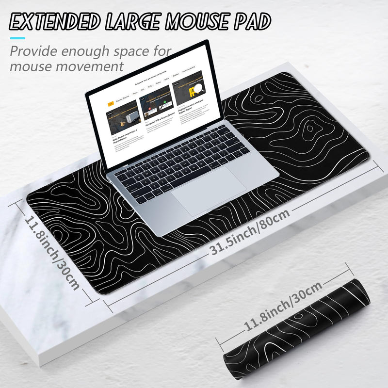 YUWLDD Mouse Pad Gaming Large Desk Pad (31.5 x 11.8 x0.12 inch) Washable Large Mouse Mat, Japanese Mouse Pad with Anti-Slip Rubber Base, Extended Mouse Pad for Office & Home.