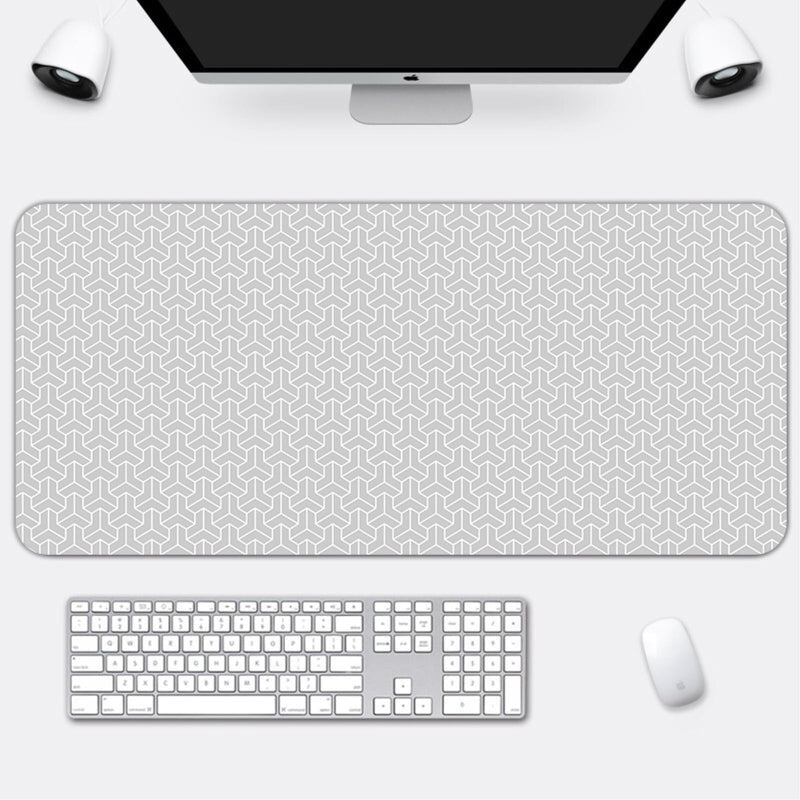 Donboly Gaming Mouse Pad Stripe minimalism Oversized Mouse Pad, Extended Large Mouse Mat Desk Pad, Stitched Edges Mousepad, Long Non-Slip Rubber Base Mouse Pad (80x30cm, White2)