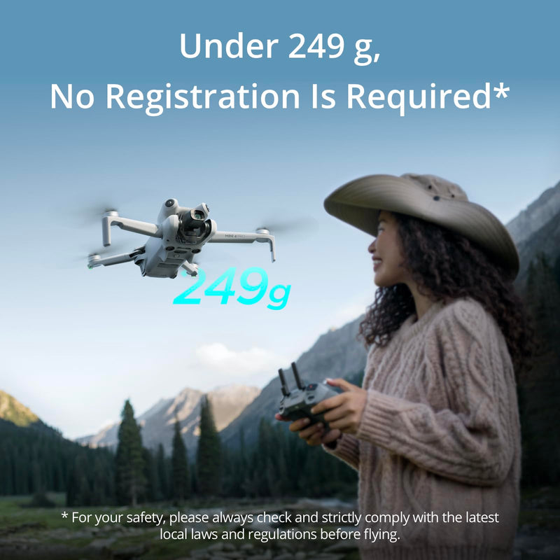 DJI Mini 4 Pro (DJI RC-N2), Folding Mini-Drone with 4K HDR Video Camera for Adults, Under 0.549 lbs/249 g, 34 Mins Flight Time & Mini 4 Pro/Mini 3 Pro Propeller, Compatibility: Mini 4 Pro, Mini 3 Pro