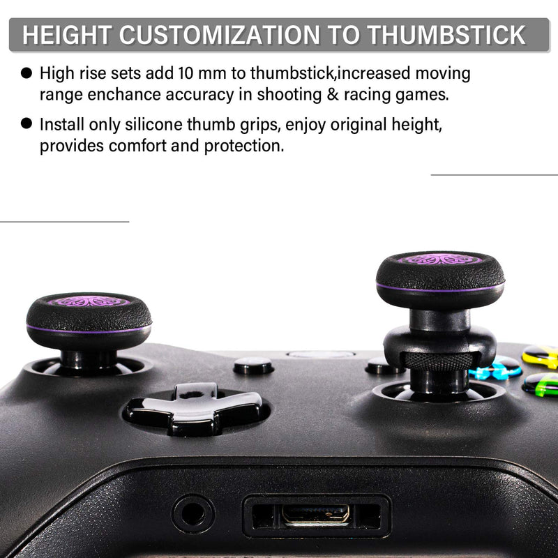 Playrealm FPS Thumbstick Extender & Printing Rubber Silicone Grip Cover 2 Sets for Xbox Series X/S & Xbox One Controller (Cthulhu Secret)