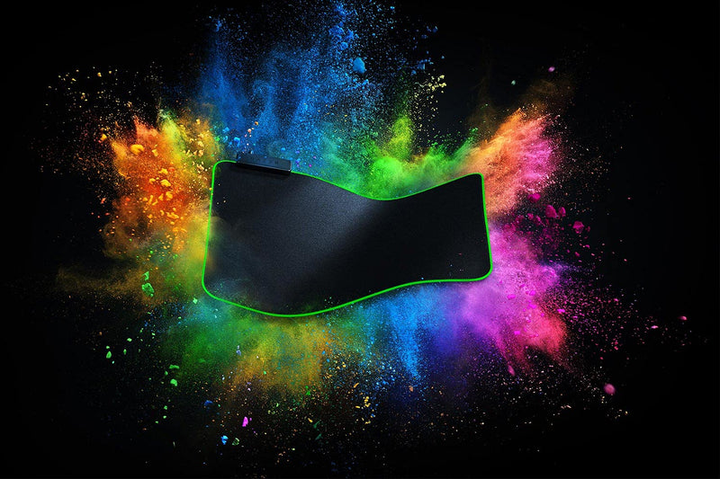 Razer Goliathus Chroma - Soft Gaming Mouse Mat with RGB Lighting (Cable Holder, Fabric Surface, Non-Slip, Quilted Edge, Optimized for all Mice) Black