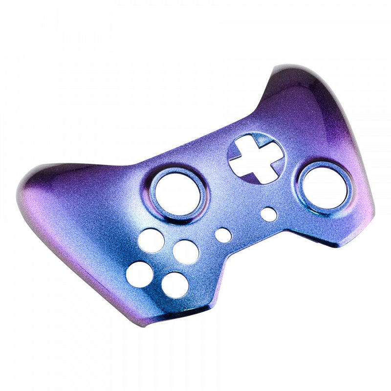 eXtremeRate® Purple Blue Chameleon Anti Slip Front Shell Faceplate Top Case Upper Cover Replacement Parts for Xbox One Controller