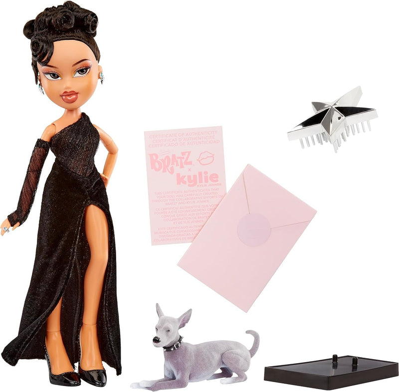 Bratz x Kylie Jenner - Night Fashion Doll - Collectible Doll with Evening Gown, Pet Dog, and Poster - For Kids and Collectors Ages 6+ Years