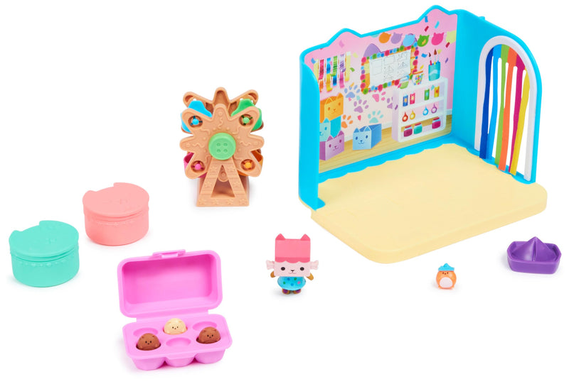 Gabby’s Dollhouse, Baby Box Craft-A-Riffic Room with Baby Box Cat Figure, Accessories, Furniture and Dollhouse Deliveries, Kids’ Toys for Ages 3 and up