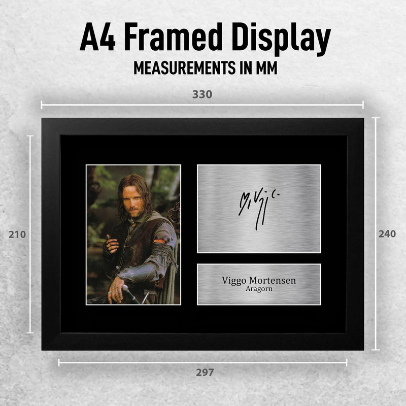 HWC Trading FR A4 Viggo Mortensen Lord of the Rings Aragorn Gifts Printed Signed Autograph Picture for Movie Memorabilia Fans - A4 Framed