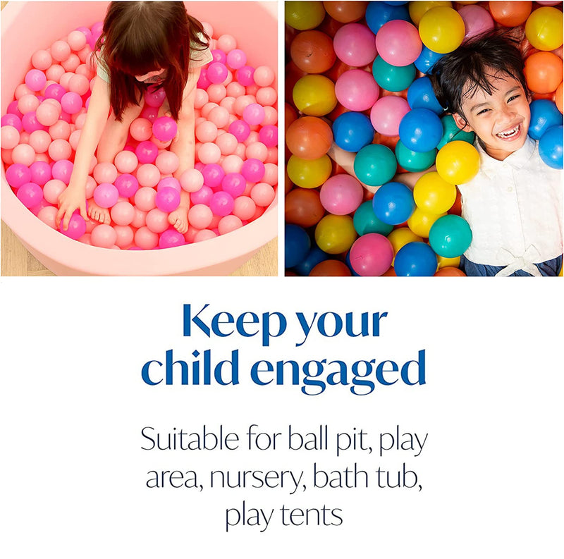 DIVCHI 100PCS Soft Plastic Mini Play Balls Multi Vibrant Colors - Crush Proof, No Sharp Edges, Non Toxic, Phthalate & BPA Free - Use in Kids or Toddler Ball Pit (100PCS)