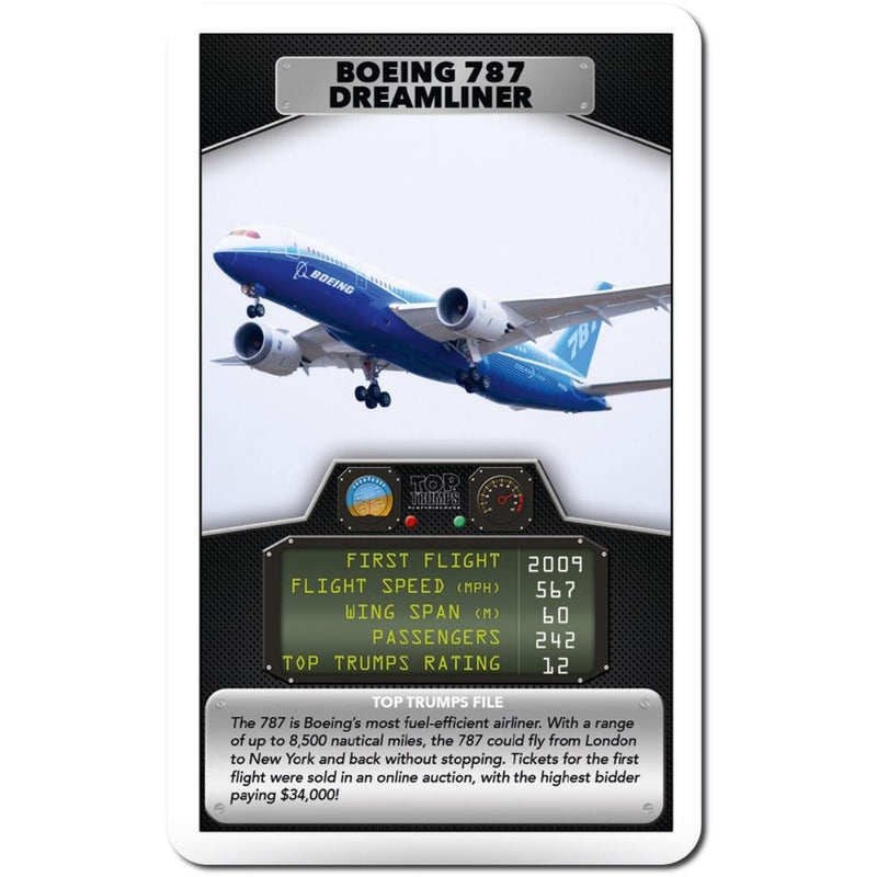 Passenger Planes Top Trumps Card Game, White