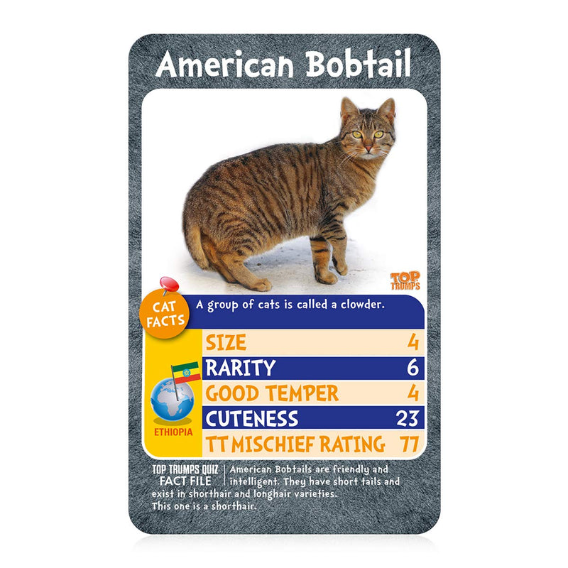 Top Trumps Cats Classics Card Game, learn facts about the Bengal cat, British Shorthair and the Siberian cat in this educational packed game, 2 plus players makes a great gift for ages 6 plus