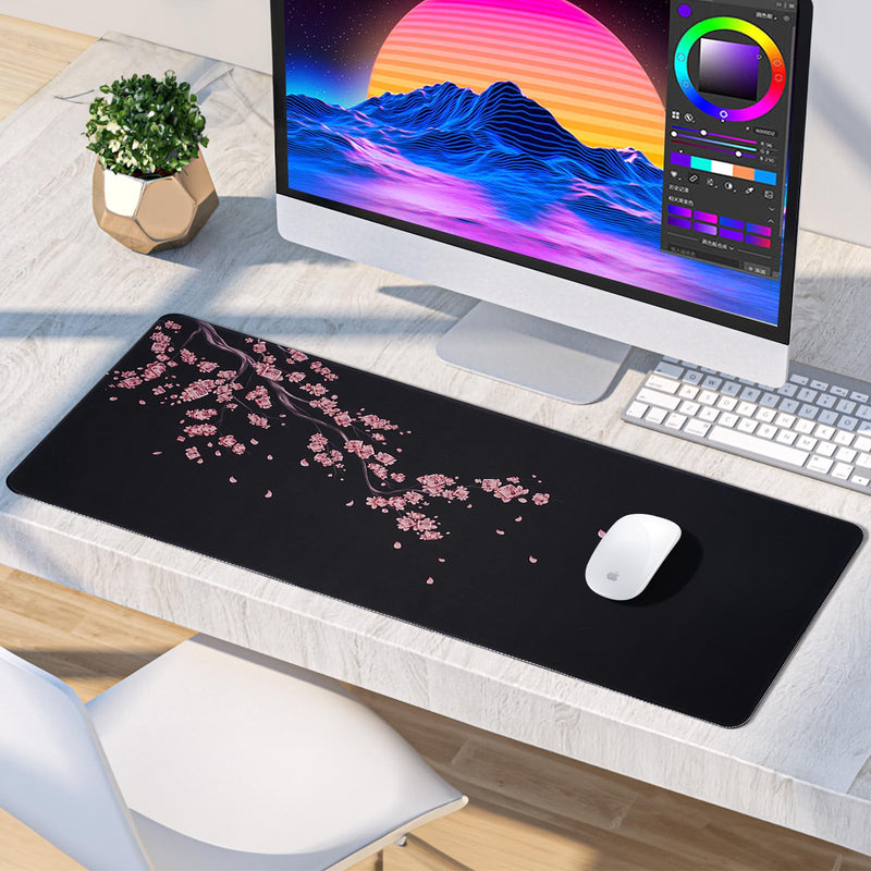 YUWLDD Mouse Pad Gaming Large Desk Pad (31.5 x 11.8 x0.12 inch) Washable Large Mouse Mat, Japanese Mouse Pad with Anti-Slip Rubber Base, Extended Mouse Pad for Office & Home.