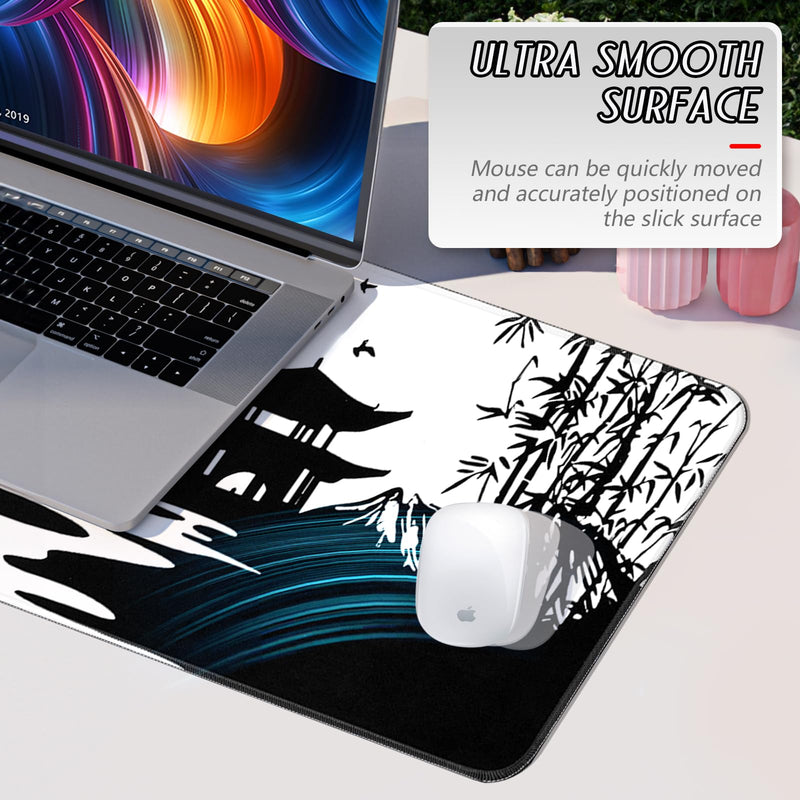 YUWLDD Mouse Pad Gaming Large Desk Pad (31.5 x 11.8 x0.12 inch) Washable Large Mouse Mat, Japanese Mouse Pad with Anti-Slip Rubber Base, Extended Mouse Pad for Office & Home.