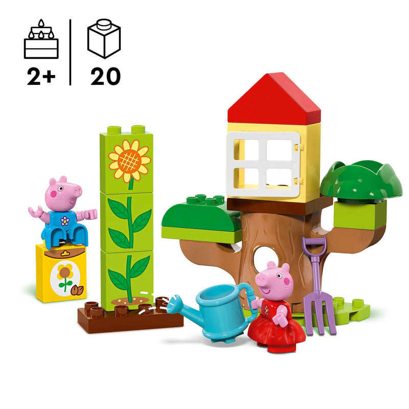 LEGO DUPLO Peppa Pig Garden and Tree House Toy, Includes 2 Figures, Educational Toddler Learning Toys for 2 Plus Year Old Girls & Boys, Birthday Gift Idea 10431