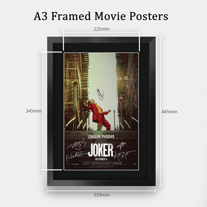 HWC Trading Joker The Cast Joaquin Phoenix Zazie Beetz Marc Maron Todd Phillips Gifts Printed Poster Signed Autograph Picture for Movie Memorabilia Fans - A3 Framed