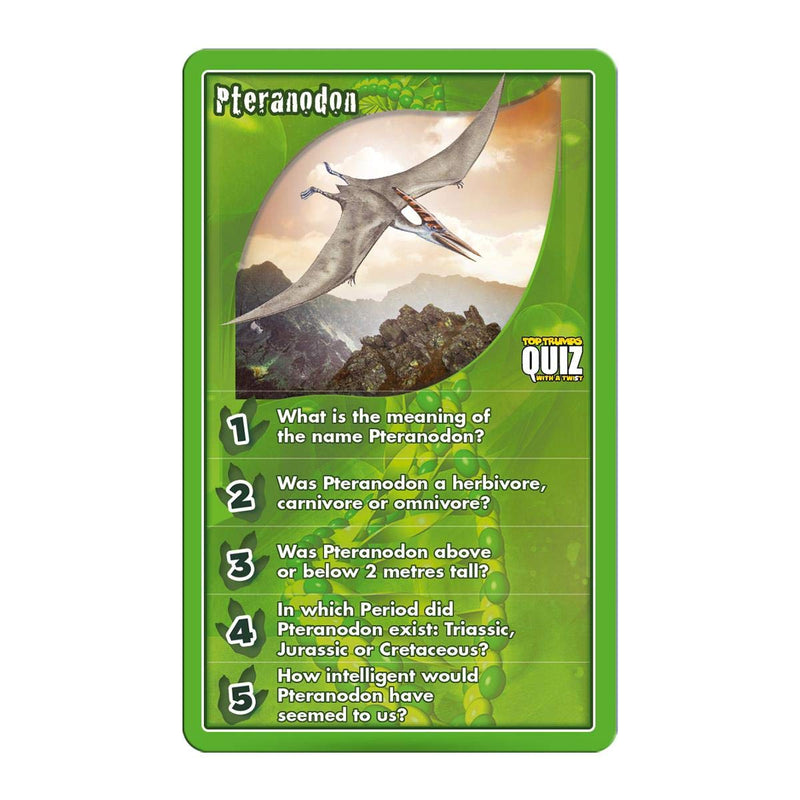 Top Trumps Dinosaurs Quiz Game, 500 questions to test your knowledge and memory on the world of dinosaurs including the Tyrannosaurus Rex and Velociraptor, 2 plus players makes a great gift for ages