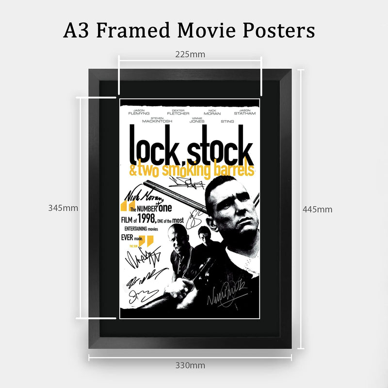 HWC Trading FR A3 Lock Stock Jason Statham, Vinnie Jones Gifts Printed Poster Signed Autograph Picture for Movie Memorabilia Fans - A3 Framed