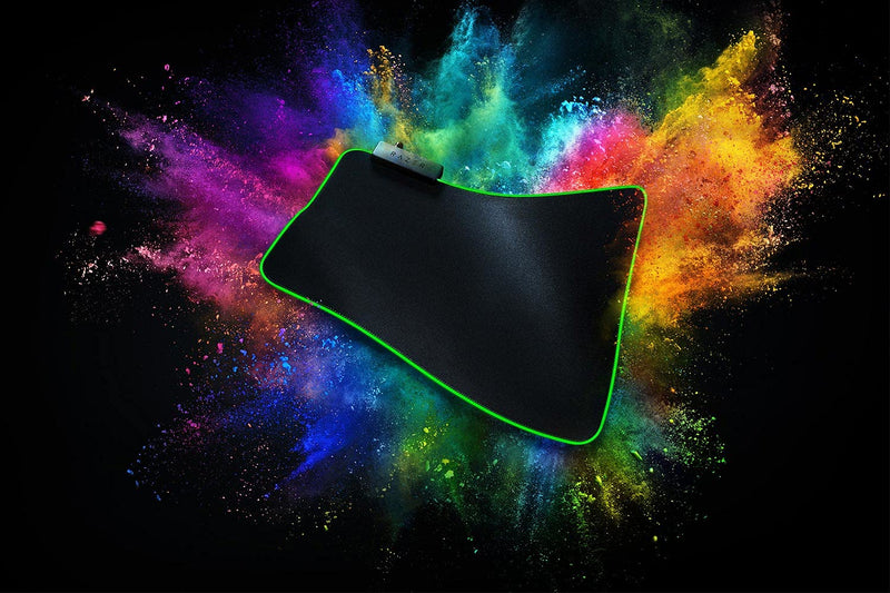 Razer Goliathus Chroma - Soft Gaming Mouse Mat with RGB Lighting (Cable Holder, Fabric Surface, Non-Slip, Quilted Edge, Optimized for all Mice) Black