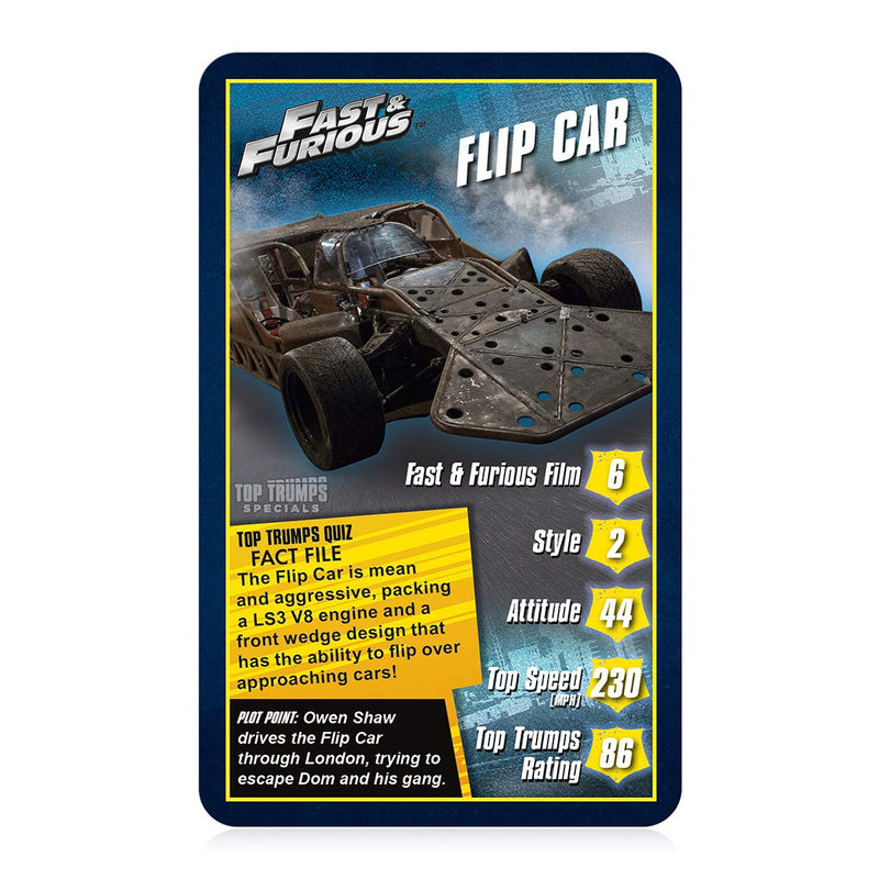 Top Trumps Specials Fast and Furious Card Game, play with cars from the movies including the Dodge Ice Charger, Lykan Hypersport, International MXT – MVA, gift and toy for boys and girls aged 6 plus