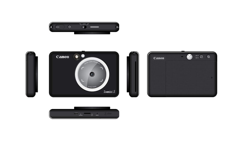 Canon Zoemini S Instant Camera & Photo Printer (Matte Black) – A pocket-sized 8-megapixel camera printer with ring-light, selfie mirror and remote shutter. Instantly print sticky-backed photo of your