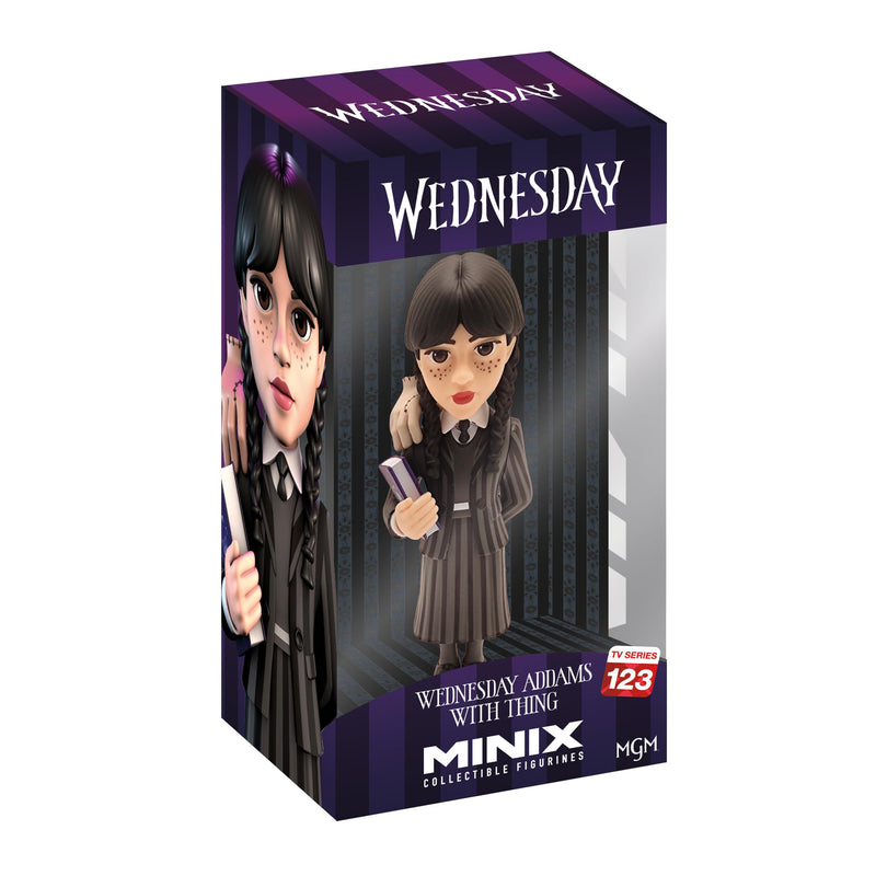 MINIX Bandai Wednesday Addams With Thing Model | Collectable Wednesday And Thing Figure From The Wednesday TV Series | Bandai Wednesday Toys Range | Collect Your Favourite Wednesday Figures