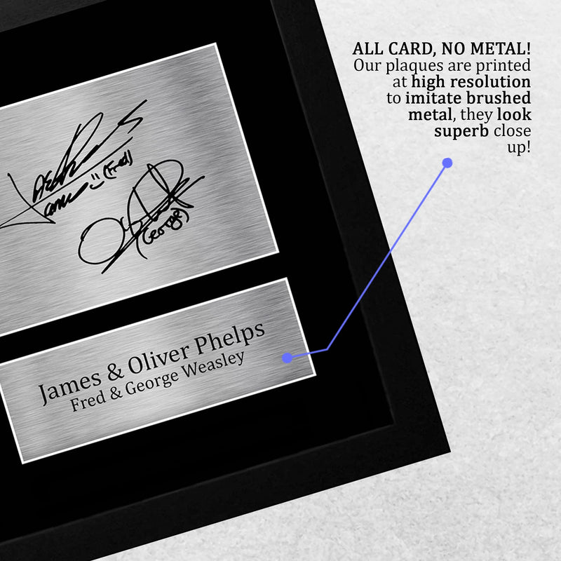 HWC Trading FR A4 James & Oliver Phelps Harry Potter Fred & George Weasley Gifts Printed Signed Autograph Picture for Movie Memorabilia Fans - A4 Framed