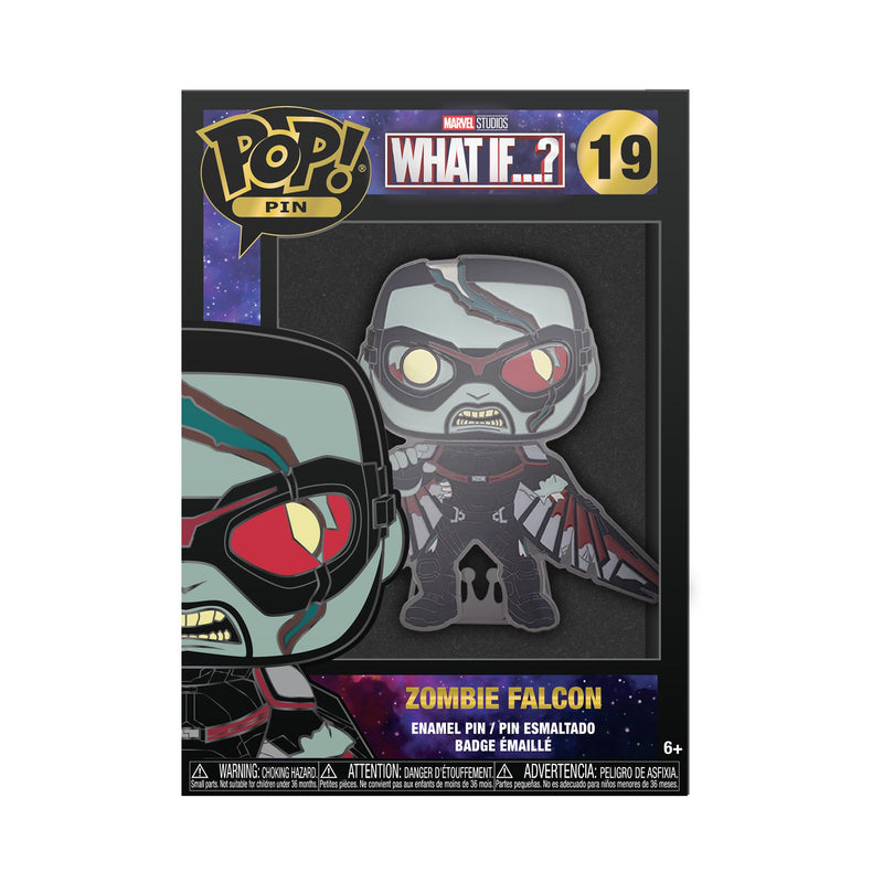 Loungefly POP! Large Enamel Pin MARVEL: Marvel - Falcon - What If - ZOMBIE FALCON - Marvel What If Enamel Pins - Cute Collectable Novelty Brooch - for Backpacks & Bags - Gift Idea - TV Fans