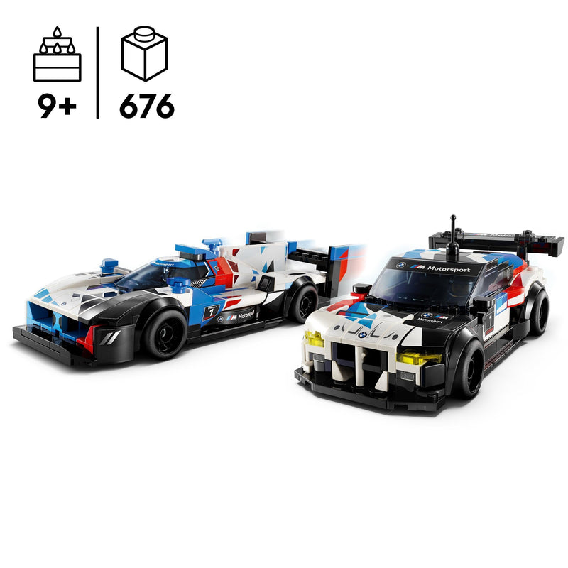 LEGO Speed Champions BMW M4 GT3 & BMW M Hybrid V8 Race Car Toys for 9 Plus Year Old Boys & Girls, Buildable Model Vehicles with 2 Driver Minifigures, Kids' Bedroom Decoration, Birthday Gift Idea 76922