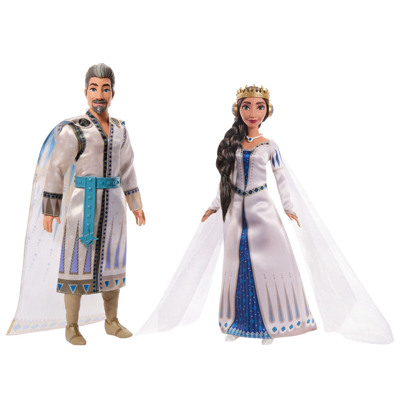 Mattel Disney’s Wish 2-Doll Set, King Magnifico & Queen Amaya Posable Fashion Dolls with Removable Outfits & Accessories, HRC18