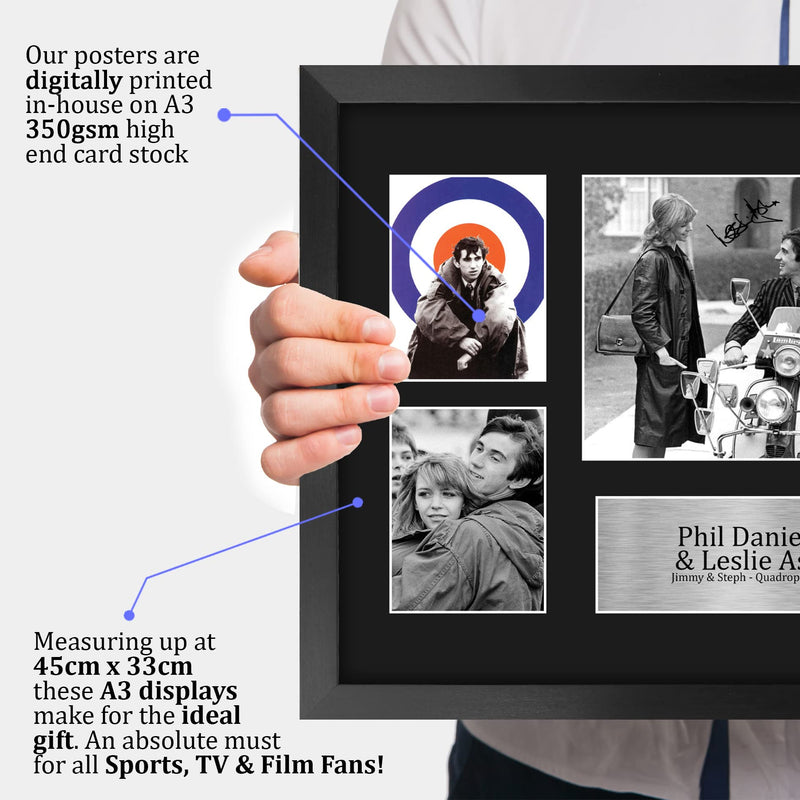 HWC Trading FR A3 Phil Daniels & Leslie Ash Quadrophenia Jimmy & Steph Gifts Printed Signed Autograph Picture for Movie Memorabilia Fans - A3 Framed