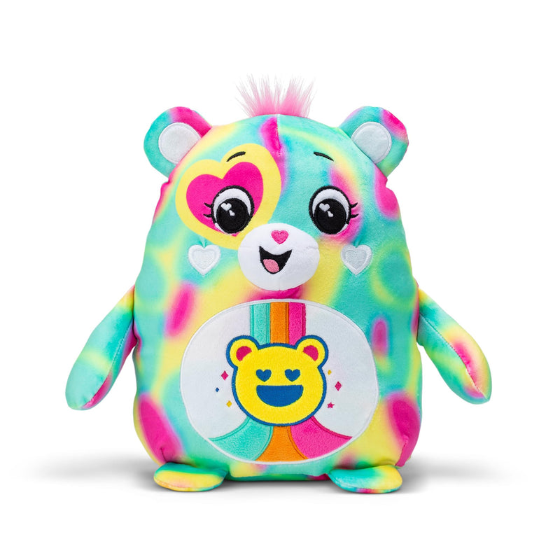 Care Bears , Good Vibes Bear 25cm Squishes , Collectable Cute Plush Toy, Cuddly Toys for Children, Soft Toys for Girls and Boys, Cute Teddies Suitable for Girls and Boys Ages 4+ , Basic Fun 22721