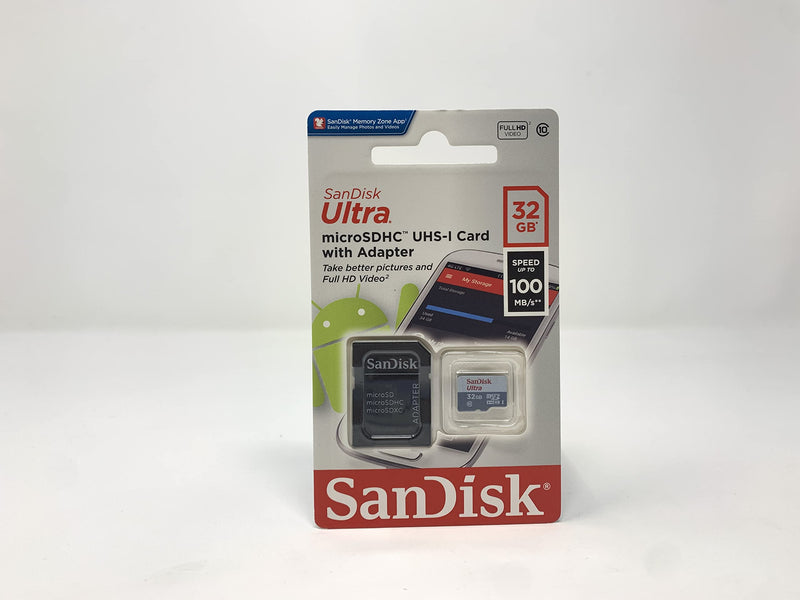 SanDisk Ultra 32 GB microSDHC Class 10 Memory Card up to 48 Mb/s - White/Grey