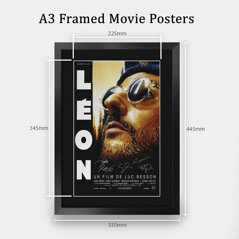 HWC Trading FR A3 Leon Jean Reno Gifts Printed Poster Signed Autograph Picture for Movie Memorabilia Fans - A3 Framed