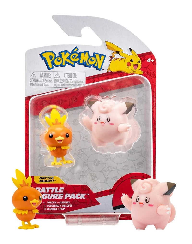 Pokemon Torchic Clefairy Battle Feature 2 Figure Set Action Ready