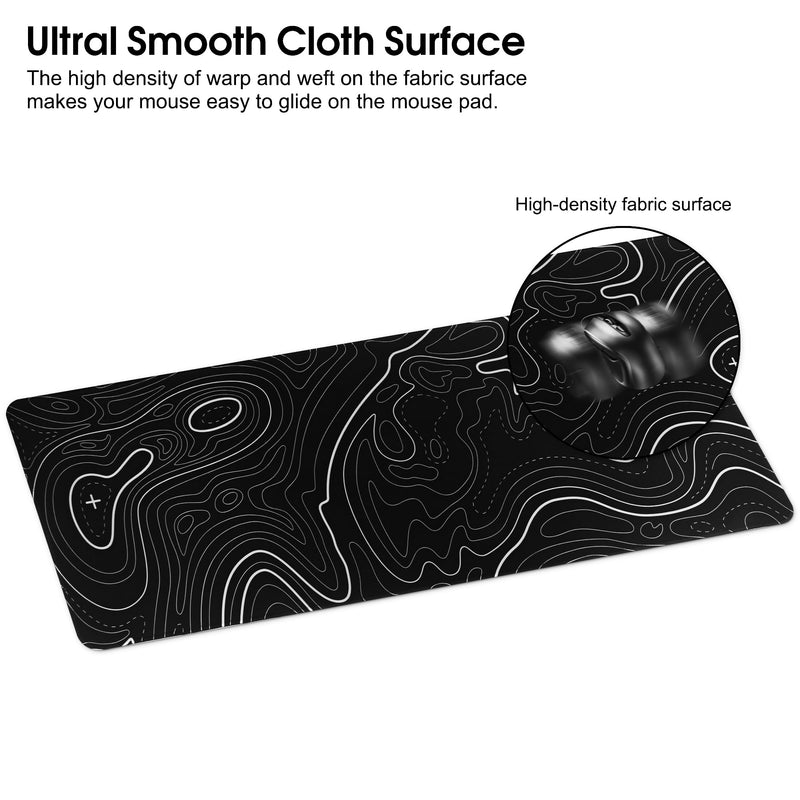 HoYiXi Mouse Pad for Home Office Work,Gaming Mouse Pad Desk Pad Soft Smooth Surface and Anti-Slip Rubber Base Waterproof Soft Cloth XX Mouse Mat 600 x 300 x 3MM,black