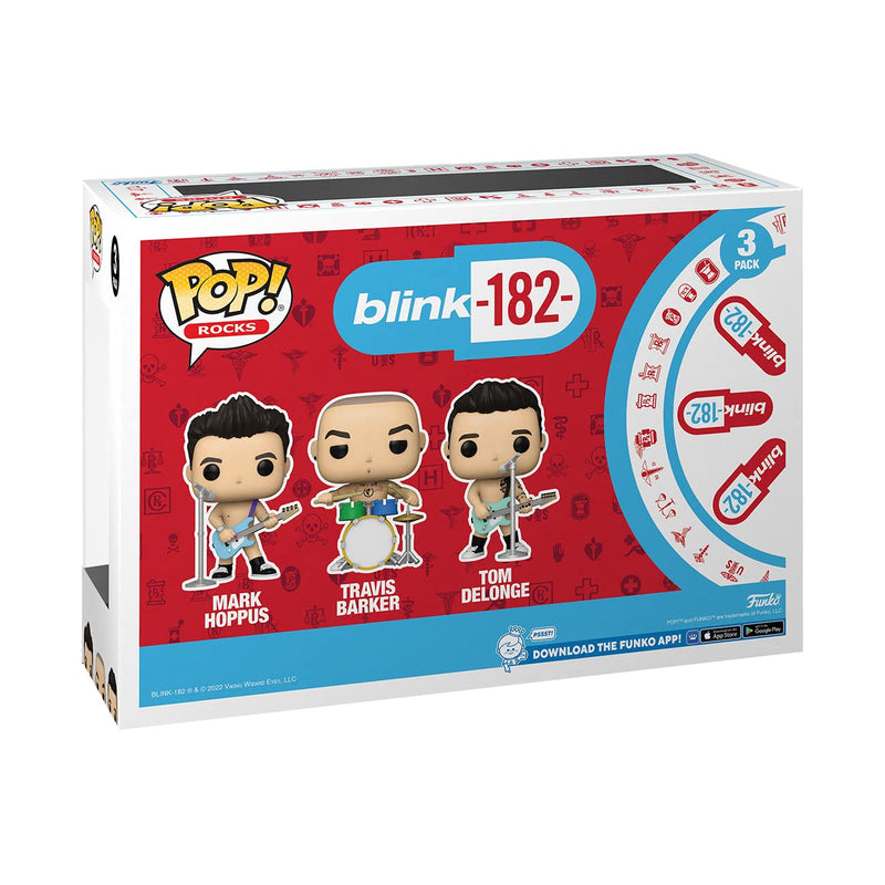 Funko Pop! Rocks: Blink 182 - 3 Pack Tom DeLonge, Mark Hoppus, Travis Barker - Blink-182 - Collectable Vinyl Figure - Gift Idea - Official Merchandise - Toys for Kids & Adults - Music Fans