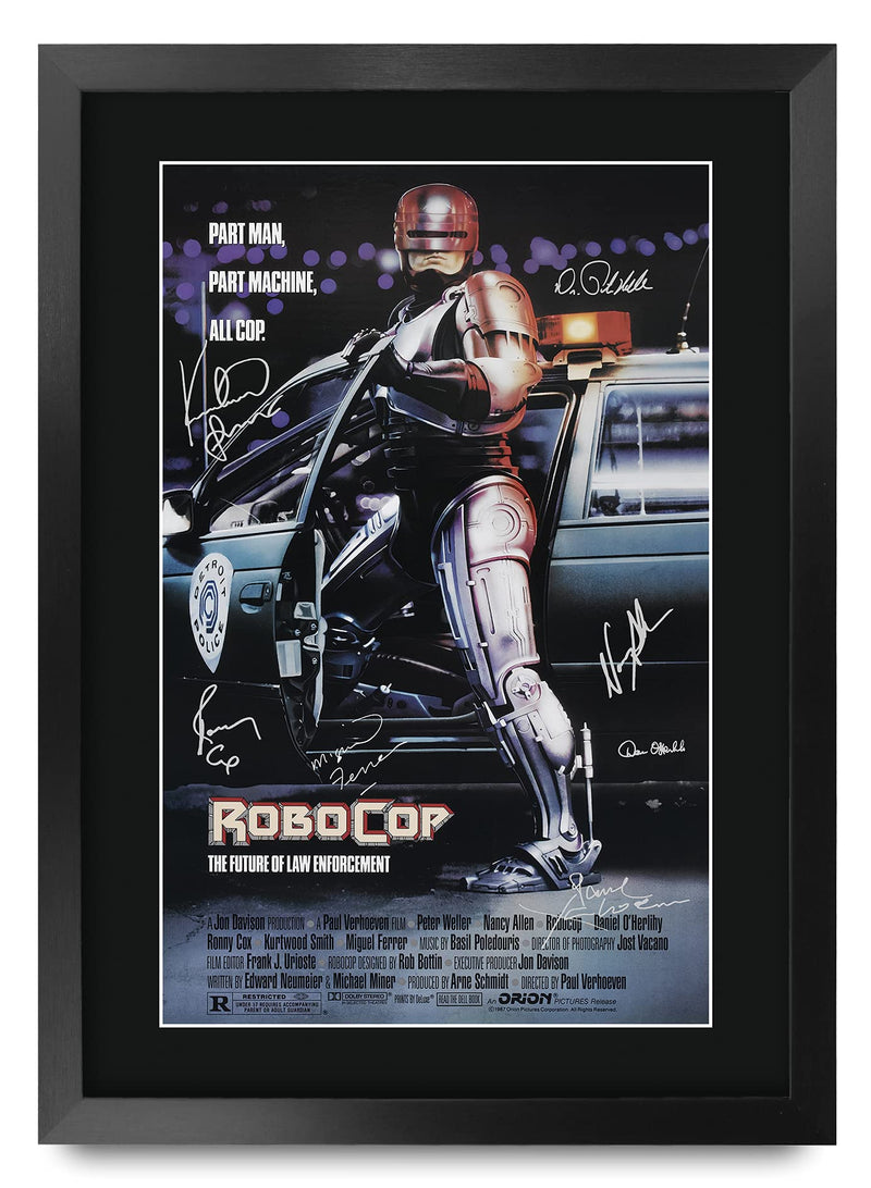 HWC Trading A3 FR RoboCop The Cast Peter Weller and Nancy Allen Gifts Printed Poster Signed Autograph Picture for Movie Memorabilia Fans - A3 Framed