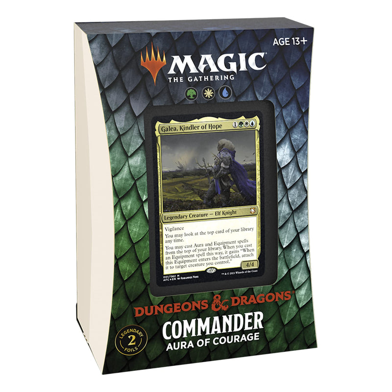 Magic: The Gathering Adventures in The Forgotten Realms Commander Deck – Aura of Courage White, Multicoloured Blue Green