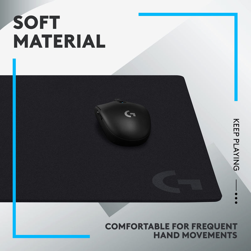 Logitech G G640 Large Cloth Gaming Mouse Pad, Optimised for Gaming Sensors, Moderate Surface Friction, Non-Slip Mouse Mat, Mac and PC Gaming Accessories, 460 x 400 x 3 mm